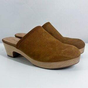 Madewell Ruby Brown Suede Leather Clogs Size 5